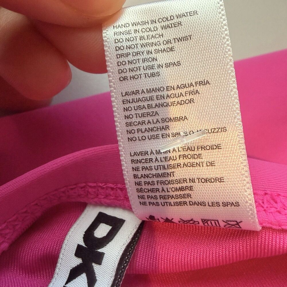 DKNY Hot Pink Ruched One Piece Swimsuit XL Barbiecore Resortwear Tummy Control - Picture 7 of 8